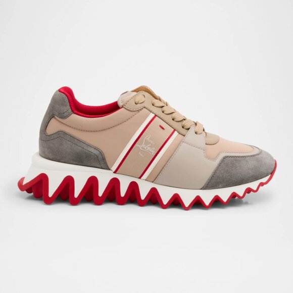 Christian Louboutin NASTROSHARK DONNA Leather Suede Nylon Sneakers Shoes - Picture 3 of 15